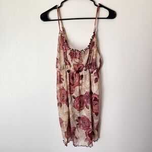 Vintage Rose Cottagecore Feminine Floral Print Women's Nightgown